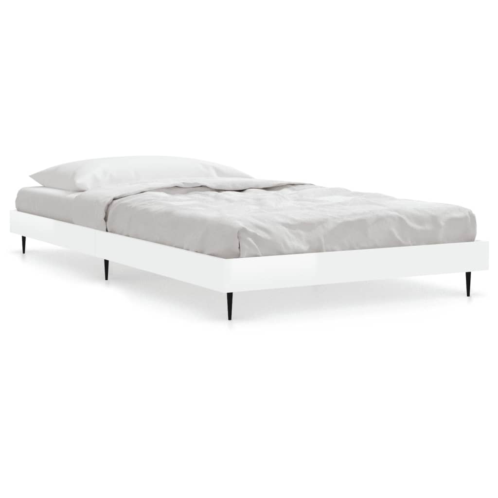 sengeramme 90x190 cm konstrueret træ hvid højglans