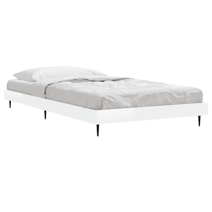 sengeramme 90x190 cm konstrueret træ hvid højglans