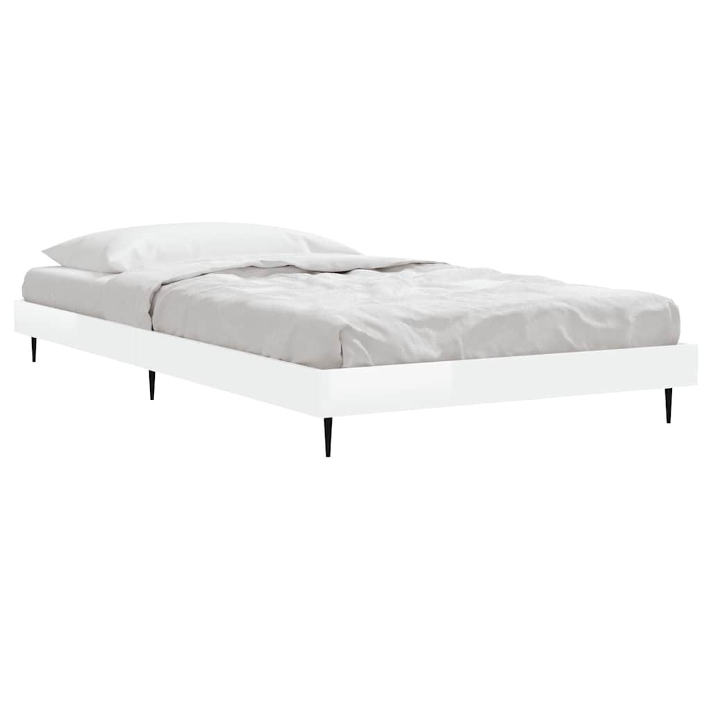 sengeramme 90x190 cm konstrueret træ hvid højglans