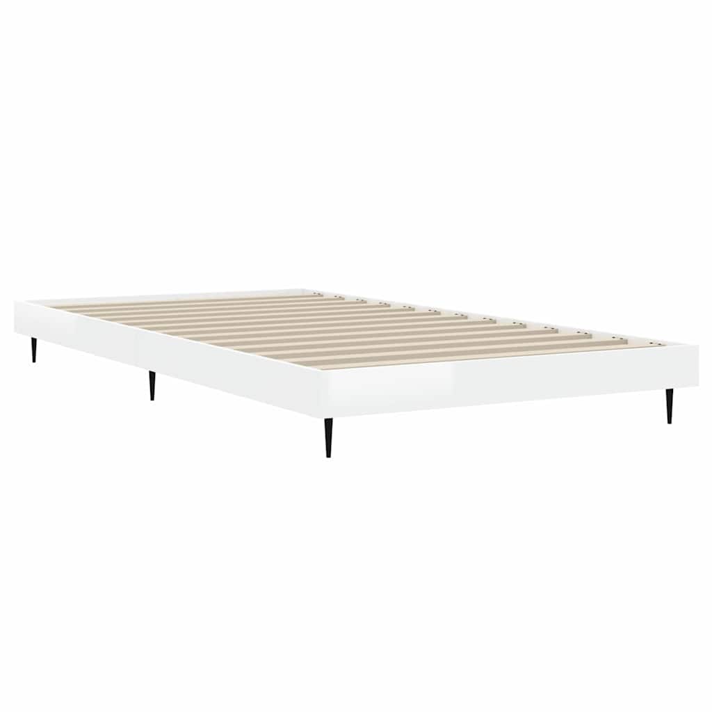 sengeramme 90x190 cm konstrueret træ hvid højglans