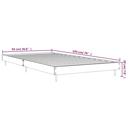 sengeramme 90x190 cm konstrueret træ hvid højglans