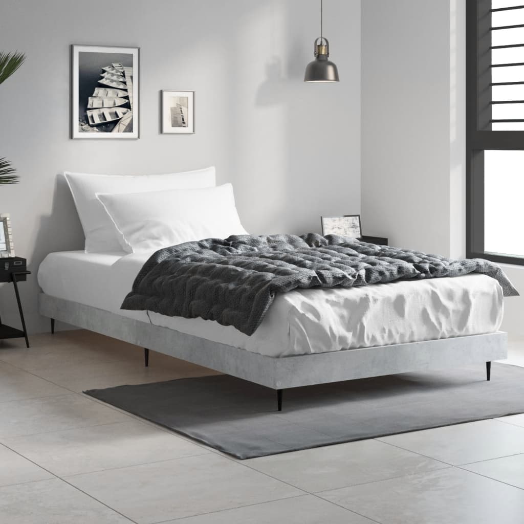 sengeramme 90x190 cm konstrueret træ betongrå