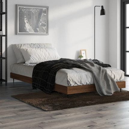sengeramme 90x190 cm uden madras konstrueret træ brunt eg