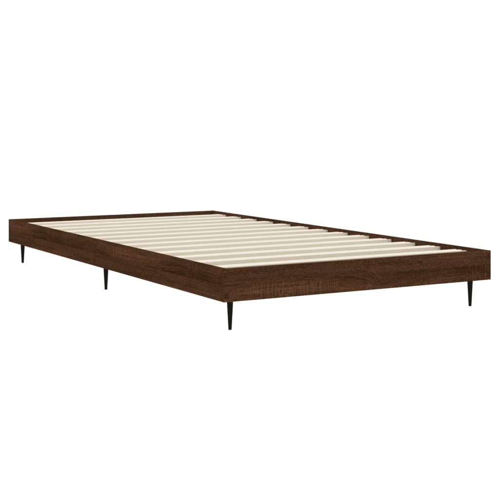 sengeramme 90x190 cm uden madras konstrueret træ brunt eg