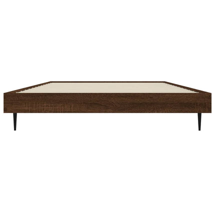 sengeramme 90x190 cm uden madras konstrueret træ brunt eg