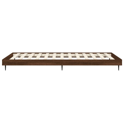 sengeramme 90x190 cm uden madras konstrueret træ brunt eg