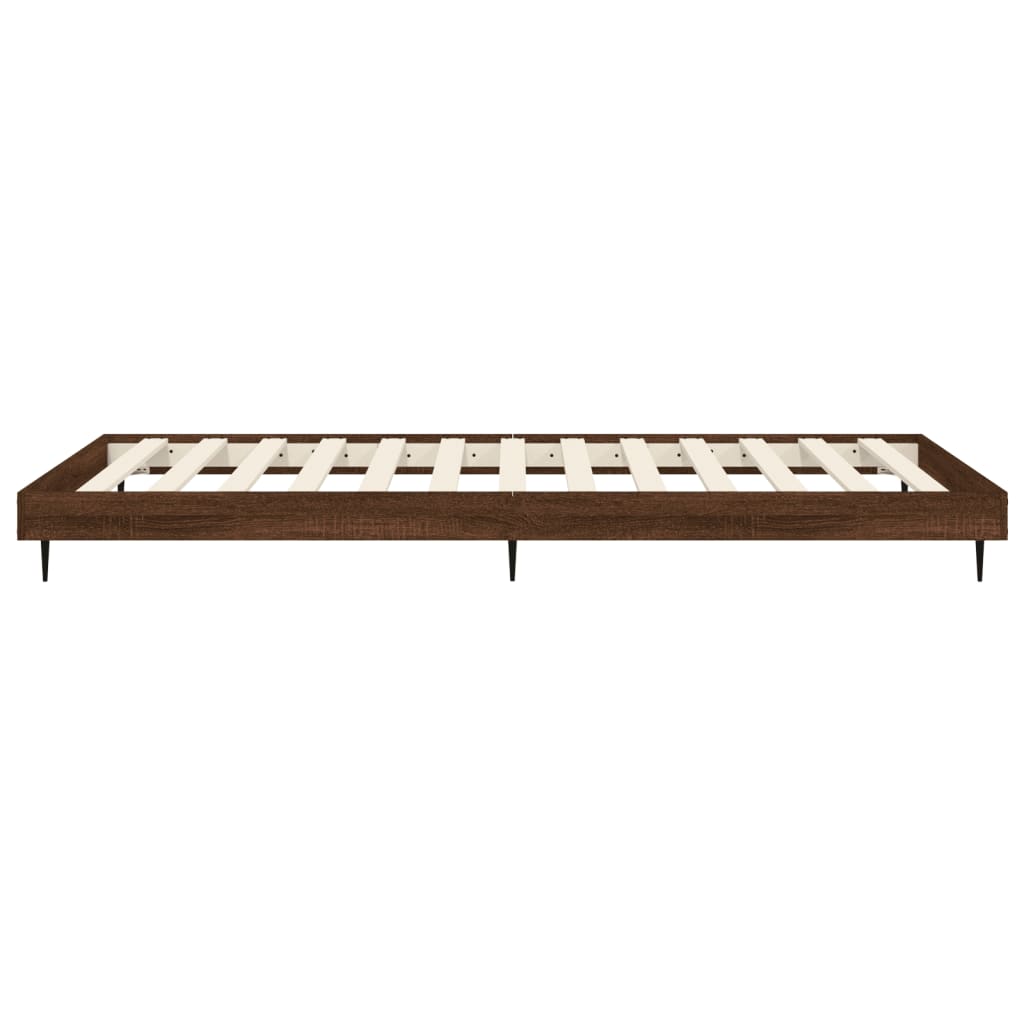 sengeramme 90x190 cm uden madras konstrueret træ brunt eg