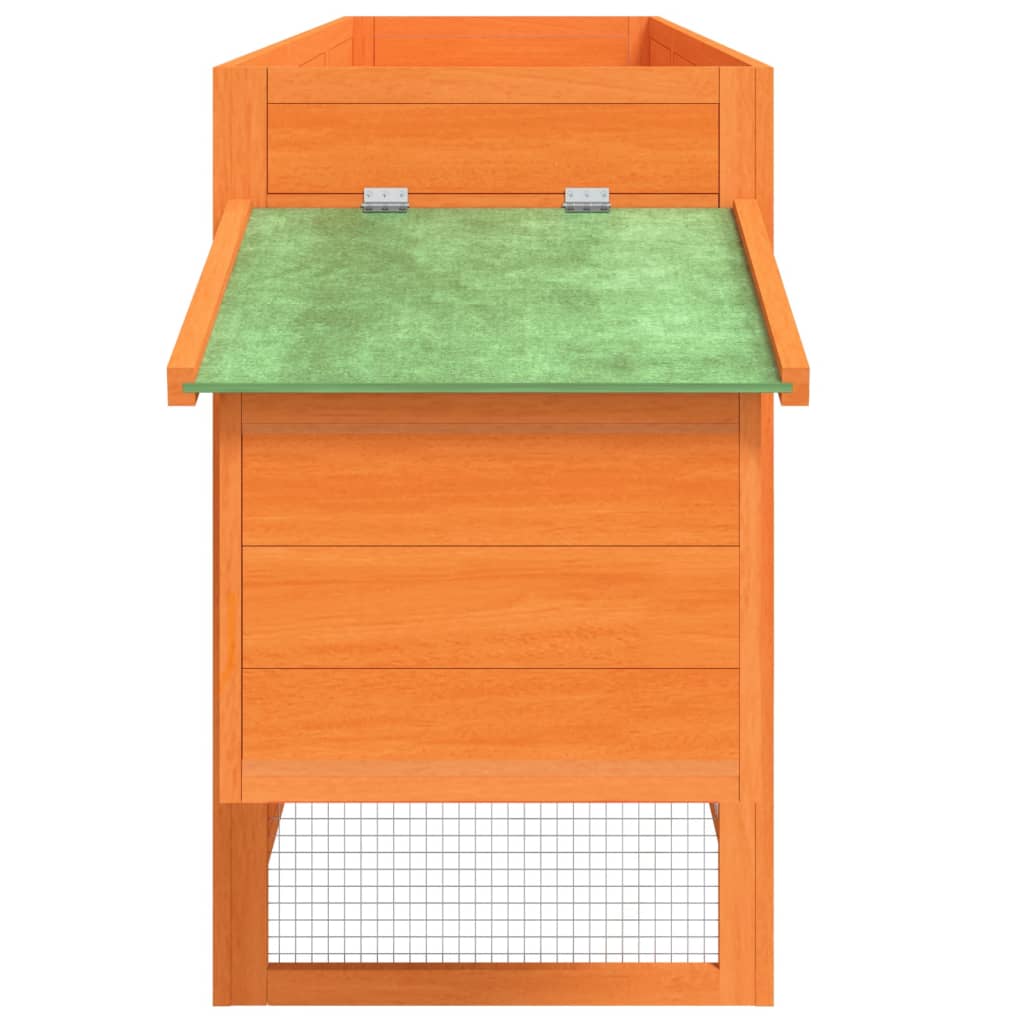 hønsehus 204x50x84 cm massivt fyrretræ brun