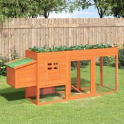 hønsehus 204x50x84 cm massivt fyrretræ brun