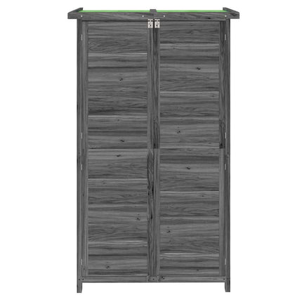 redskabsskur til haven 83x57x140 cm massivt fyrretræ grå