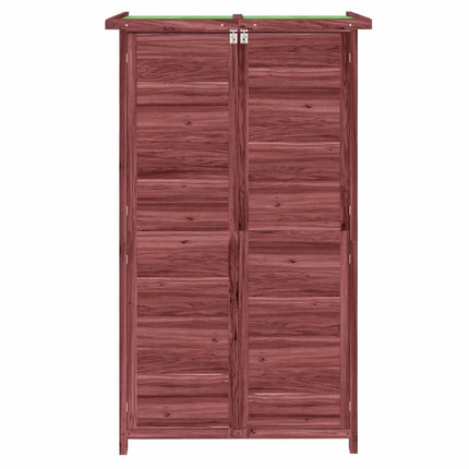 redskabsskur til haven 83x57x140 cm massivt fyrretræ mokkafarve
