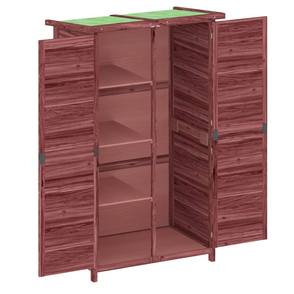 redskabsskur til haven 83x57x140 cm massivt fyrretræ mokkafarve