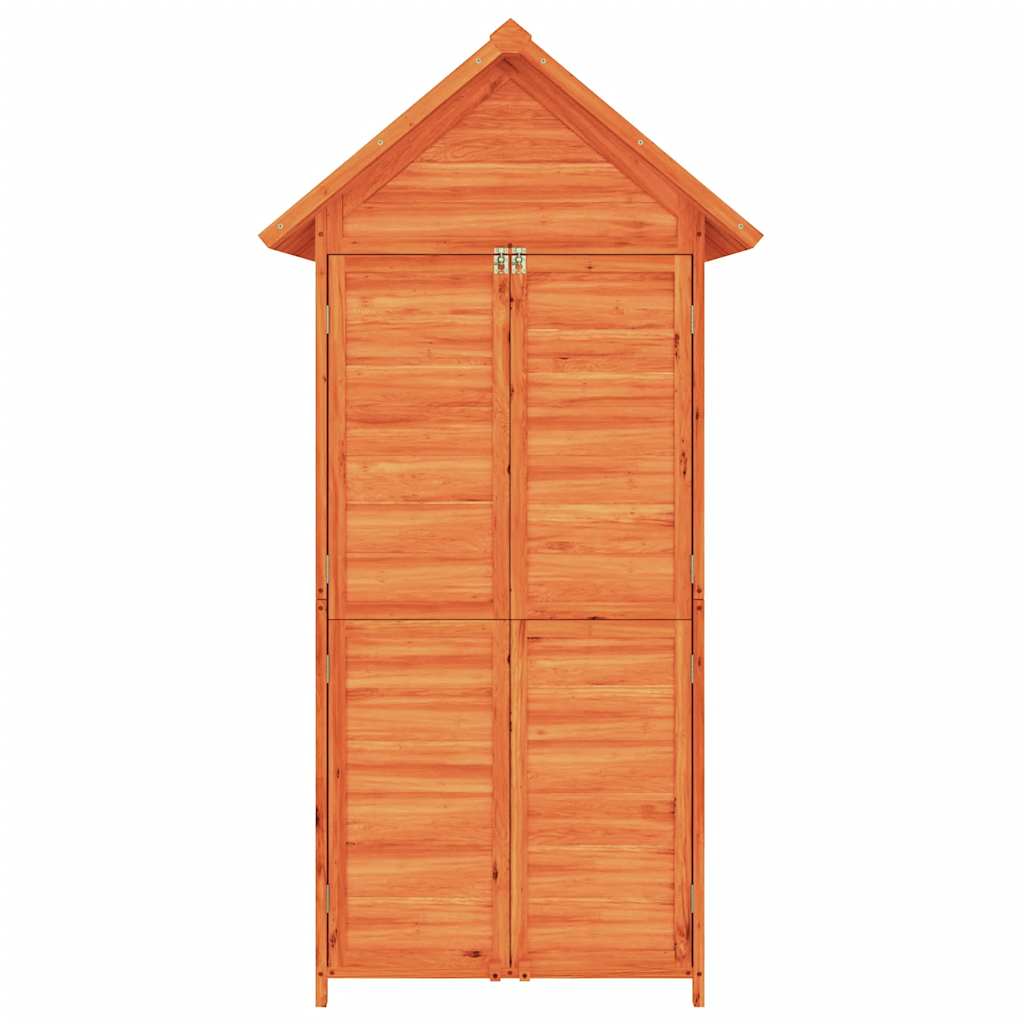 redskabsskur til haven 89x52,5x175 cm massivt fyrretræ brun