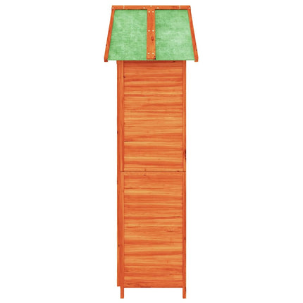 redskabsskur til haven 89x52,5x175 cm massivt fyrretræ brun