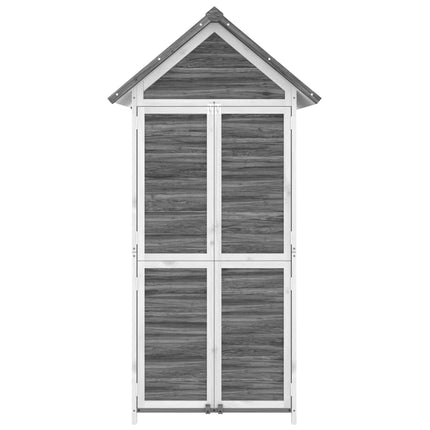 redskabsskur til haven 89x52,5x175 cm massivt fyrretræ grå
