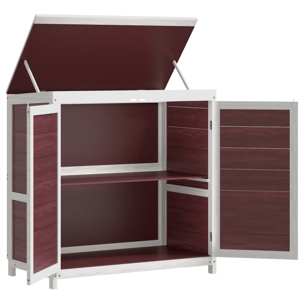 redskabsskur til haven 2 dele massivt fyrretræ mokkafarvet