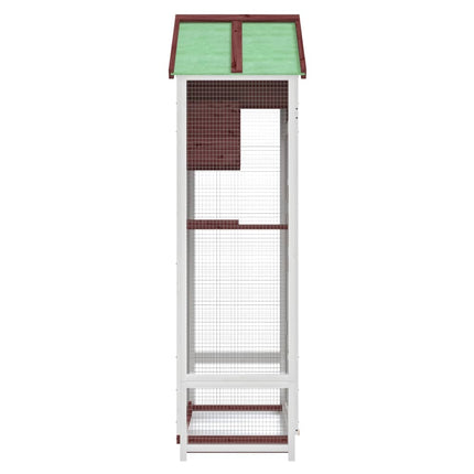 fuglebur 91,5x53x170 cm massivt fyrretræ mokkafarvet