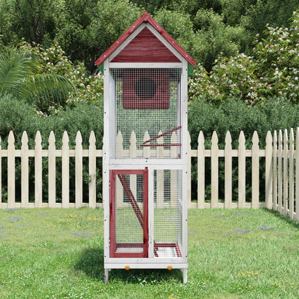 fuglebur 60x58,5x160 cm massivt fyrretræ mokkafarvet