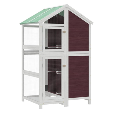 fuglebur 97x81x152 cm massivt fyrretræ mokkafarvet