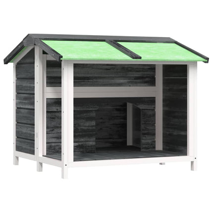hundehus 96x87x80,5 cm massivt fyrretræ grå