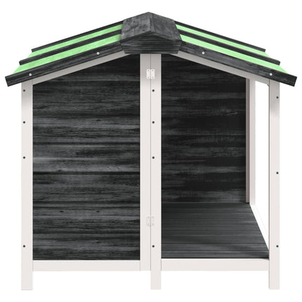 hundehus 96x87x80,5 cm massivt fyrretræ grå