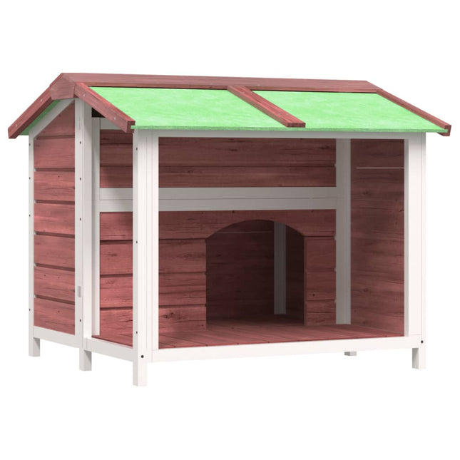 hundehus 96x87x80,5 cm massivt fyrretræ mokkafarvet