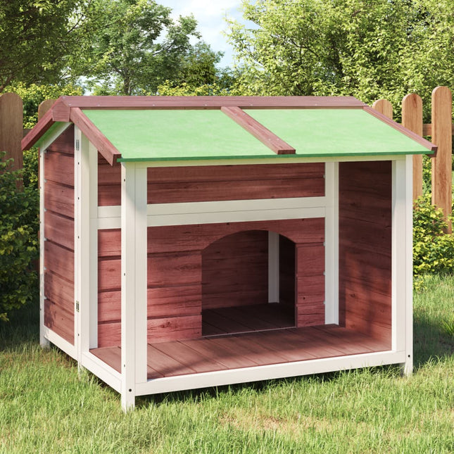 hundehus 96x87x80,5 cm massivt fyrretræ mokkafarvet