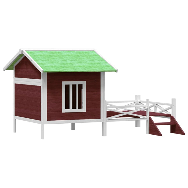 hundehus 159x120x88,5 cm massivt fyrretræ mokkafarvet