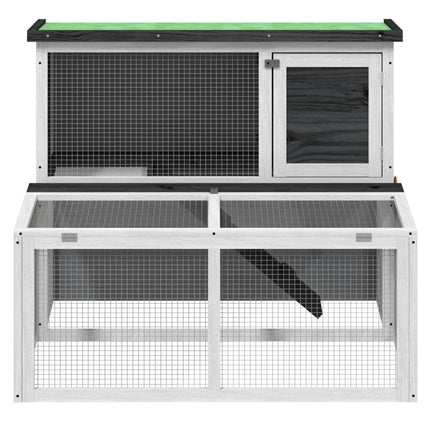 kaninbur 102x90x84,5 cm massivt fyrretræ grå