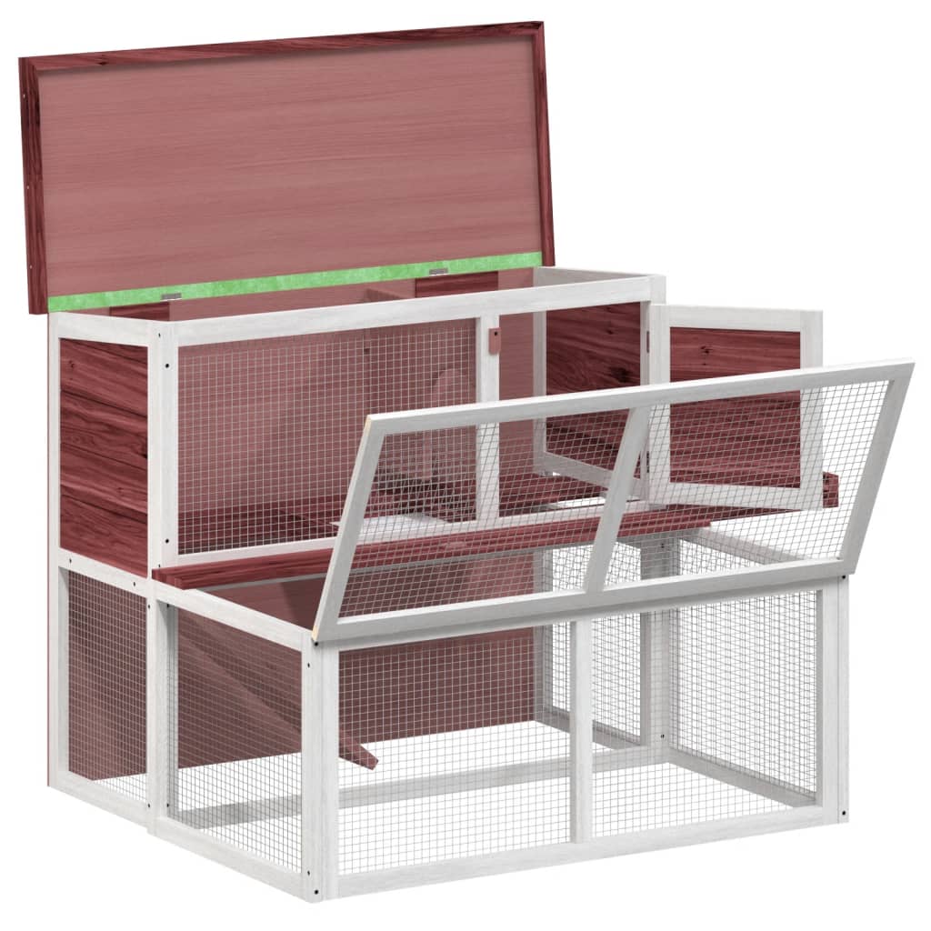 kaninbur 102x90x84,5 cm massivt fyrretræ mokkafarvet