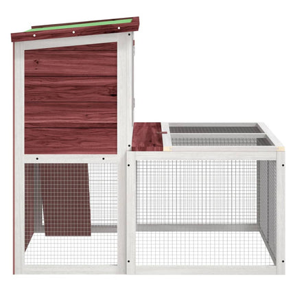 kaninbur 102x90x84,5 cm massivt fyrretræ mokkafarvet