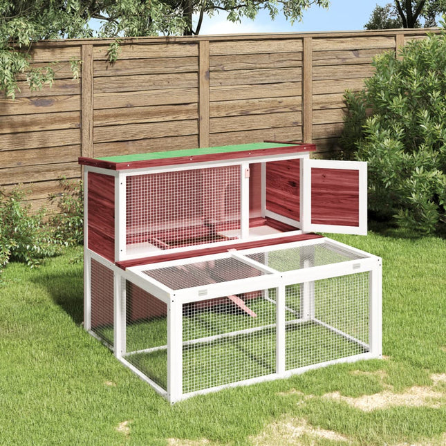 kaninbur 102x90x84,5 cm massivt fyrretræ mokkafarvet