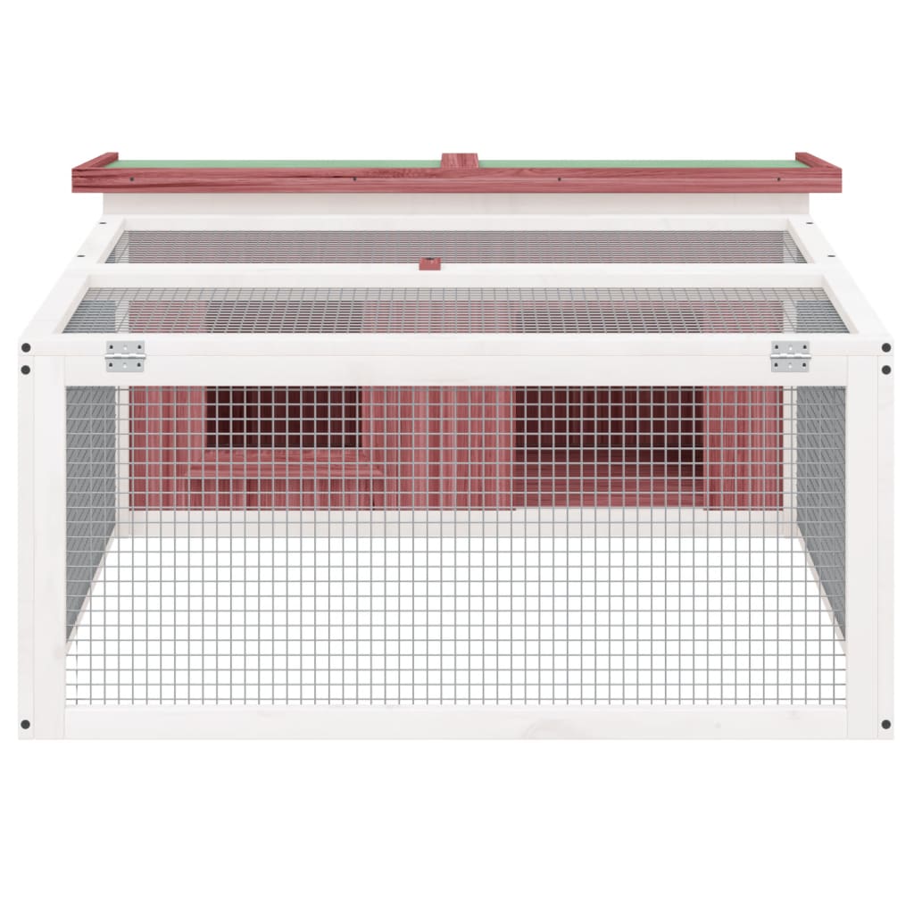 kaninbur 117,5x97x47,5 cm massivt fyrretræ mokkafarvet