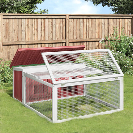kaninbur 117,5x97x47,5 cm massivt fyrretræ mokkafarvet