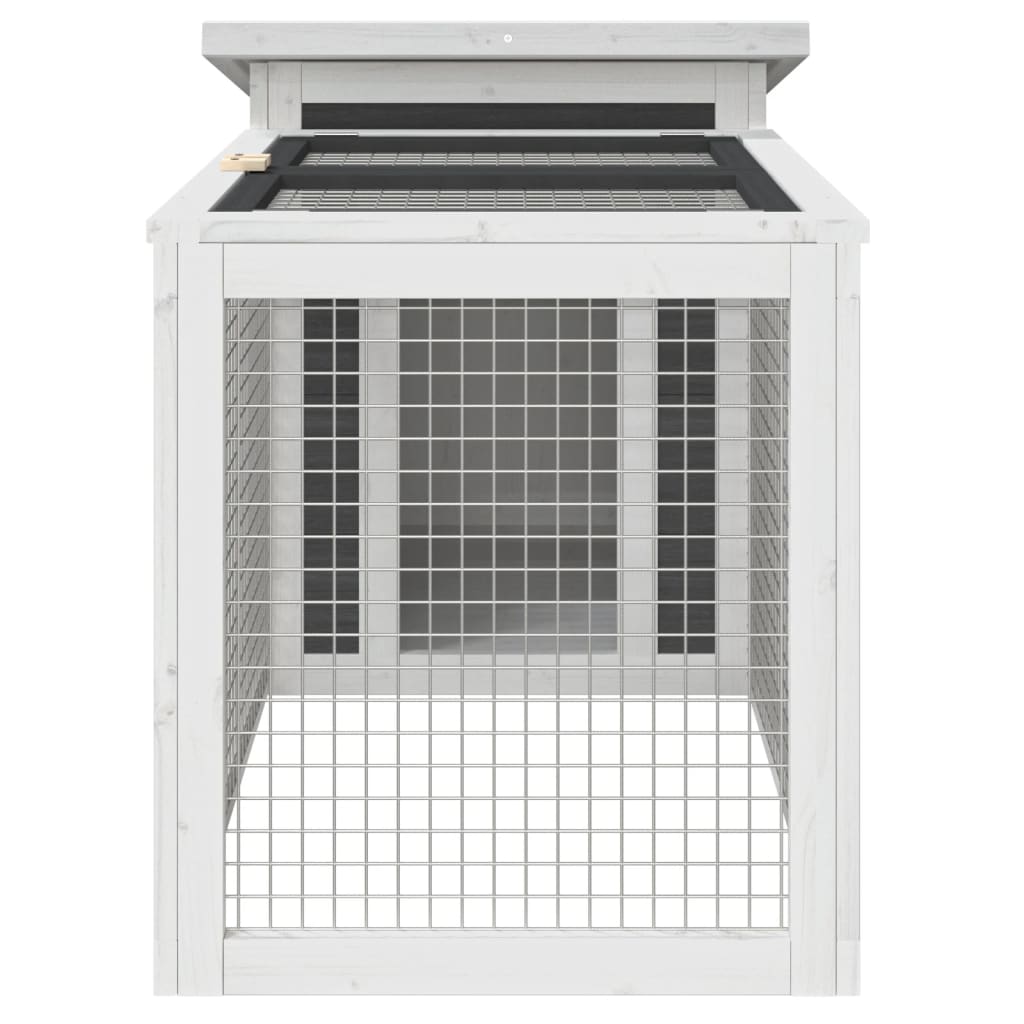 kaninbur 100,5x54x55 cm massivt fyrretræ grå