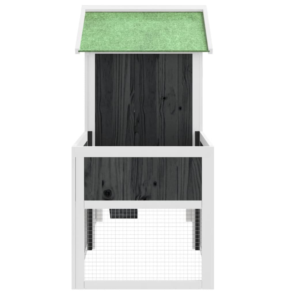 kaninbur 170x63x113 cm massivt fyrretræ grå