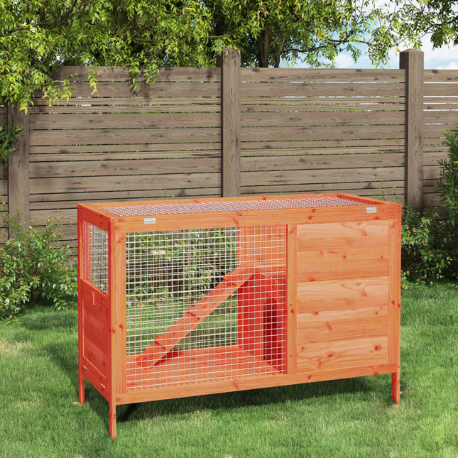 kaninbur 103x44x69,5 cm massivt fyrretræ brun