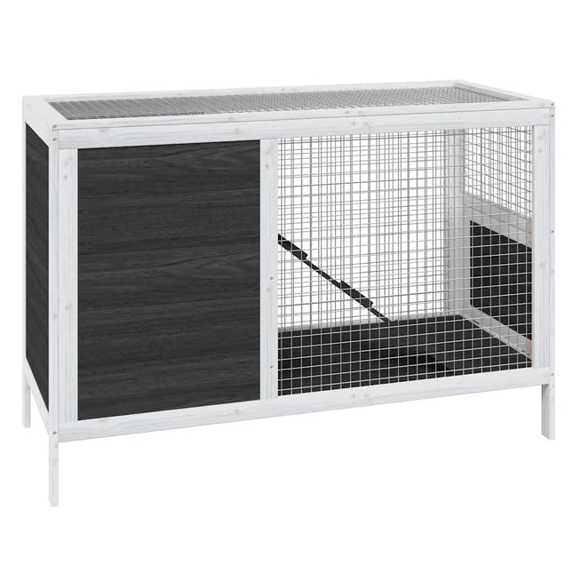 kaninbur 103x44x69,5 cm massivt fyrretræ grå