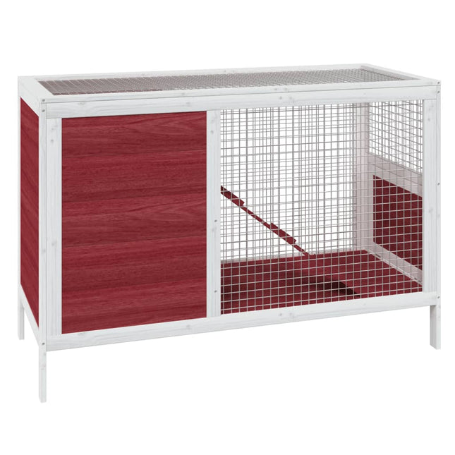 kaninbur 103x44x69,5 cm massivt fyrretræ mokkafarvet