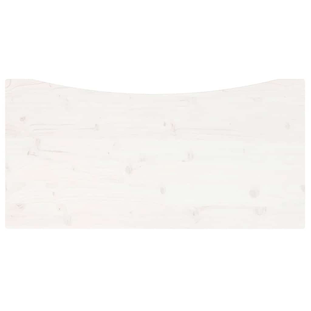 skrivebordsplade 100x50x2,5 cm massivt fyrretræ hvid