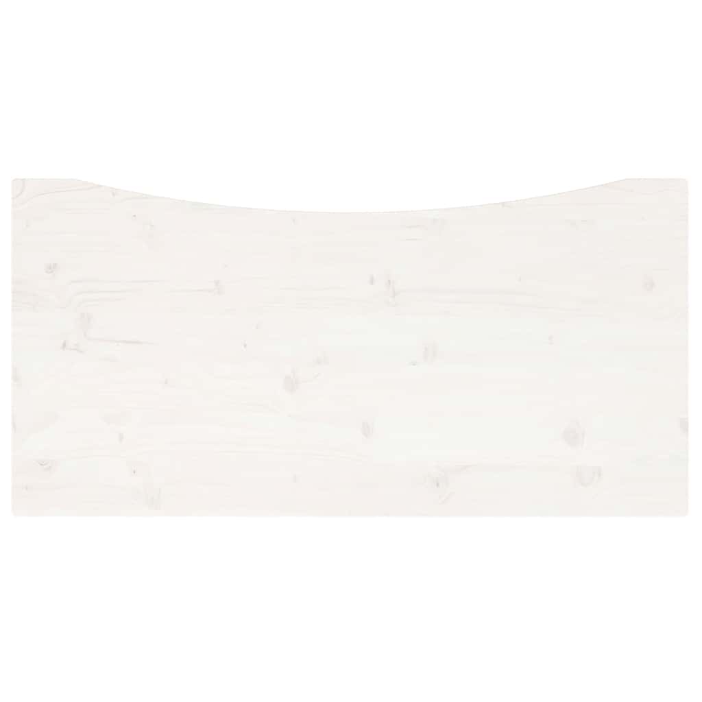 skrivebordsplade 110x55x2,5 cm massivt fyrretræ hvid