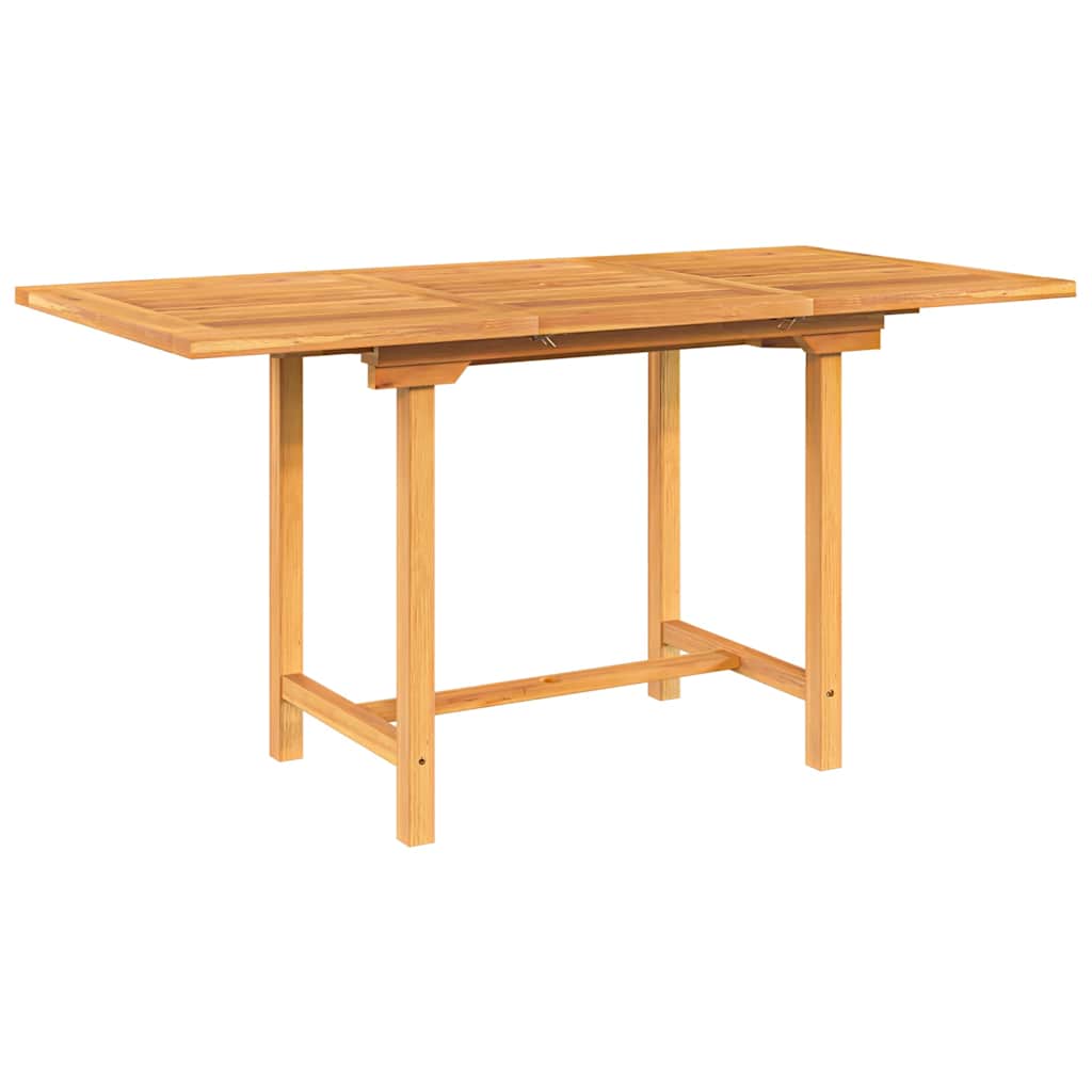 havebord med udtræk 110-160x80x75 cm massivt teaktræ