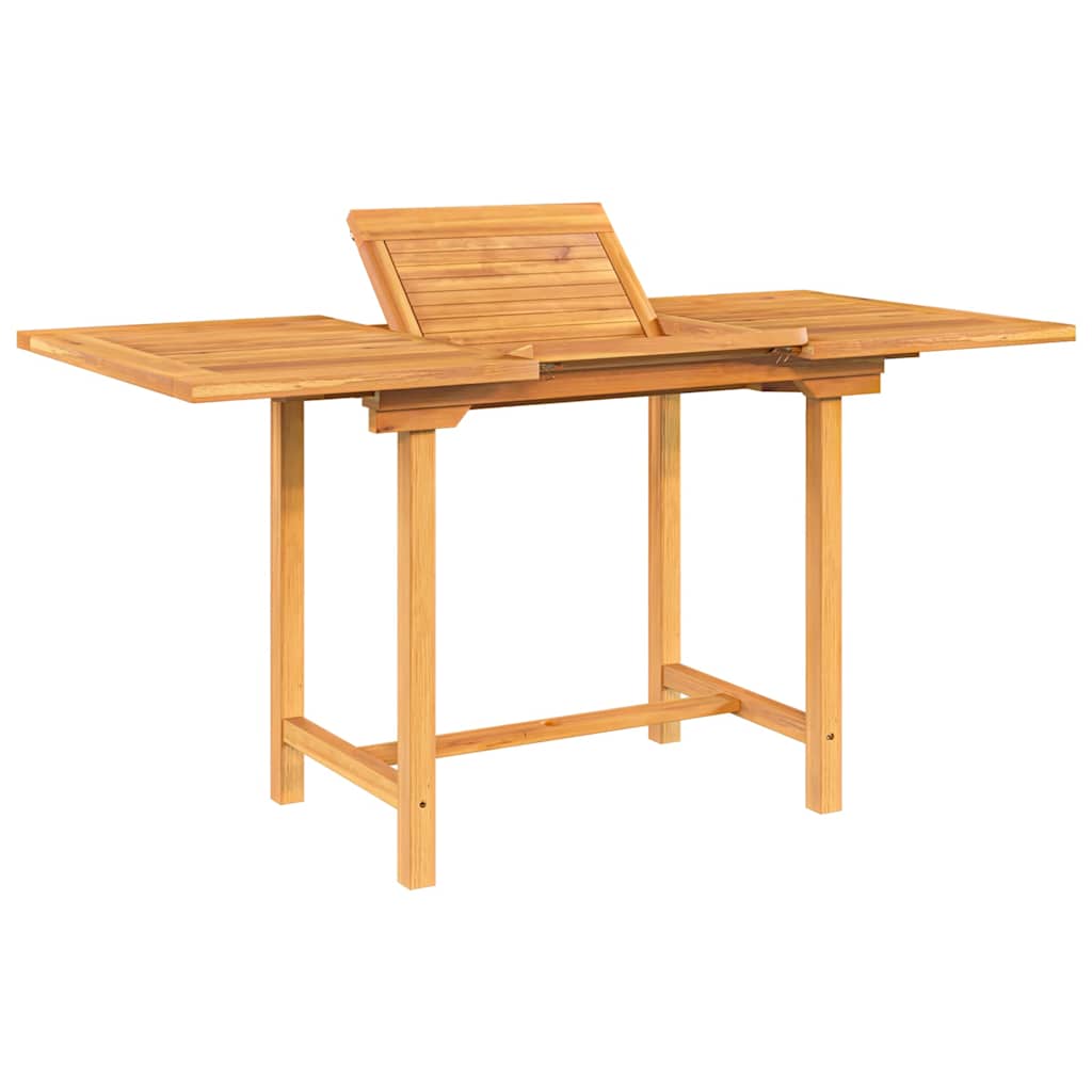 havebord med udtræk 110-160x80x75 cm massivt teaktræ