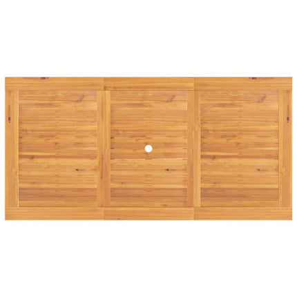 havebord med udtræk 110-160x80x75 cm massivt teaktræ