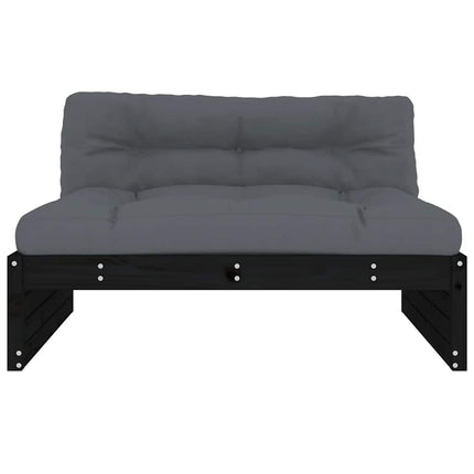 midtermodul til sofa 120x80 cm massivt fyrretræ sort