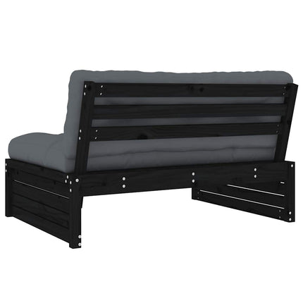 midtermodul til sofa 120x80 cm massivt fyrretræ sort