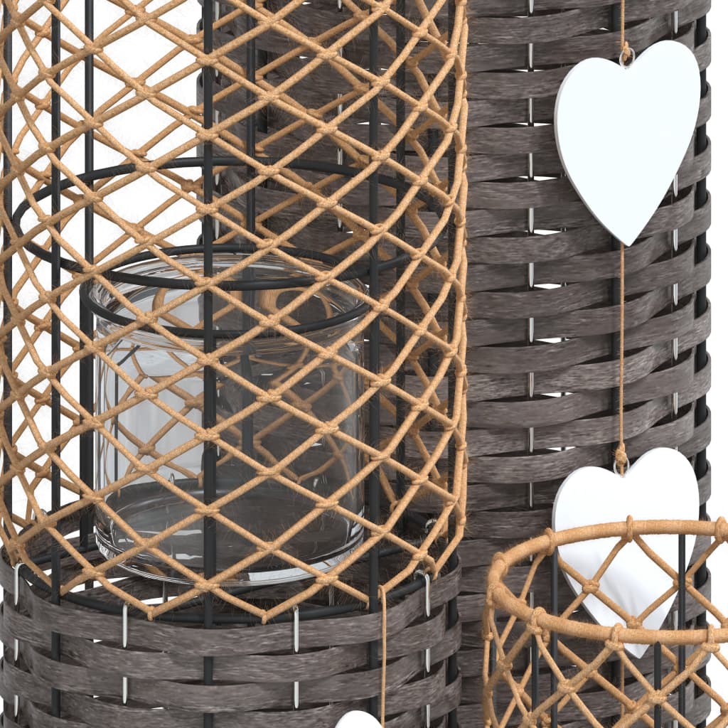 lysestager 3 stk. flet grå