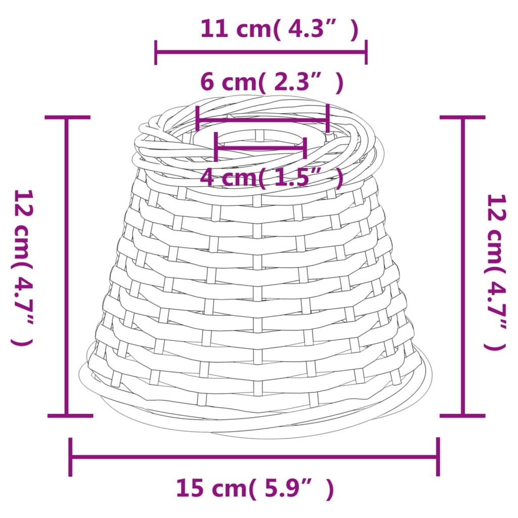 lampeskærm til loftlampe Ø15x12 cm flet hvid