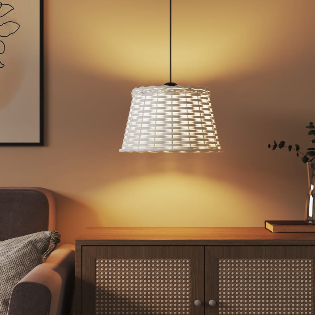 lampeskærm til loftlampe Ø38x23 cm flet hvid