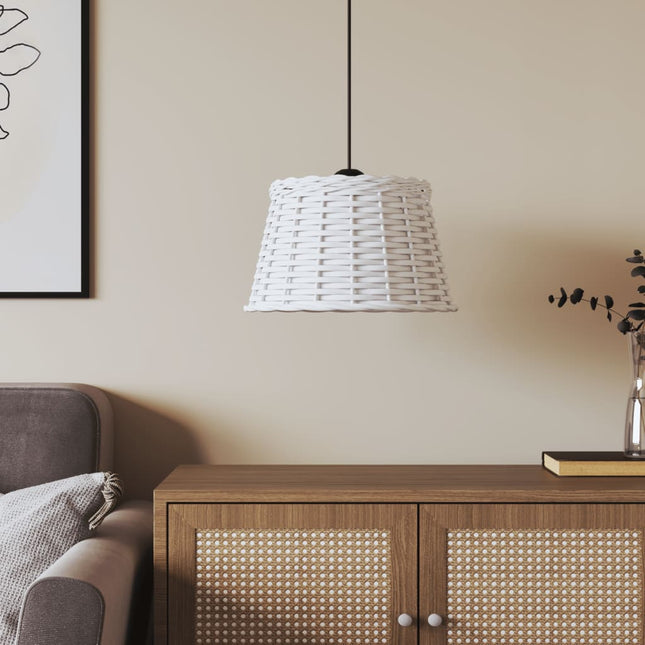 lampeskærm til loftlampe Ø38x23 cm flet hvid